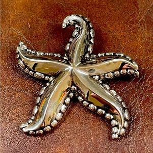 Vintage 925 Sterling Silver Walking Starfish Thailand Brooch Pendant